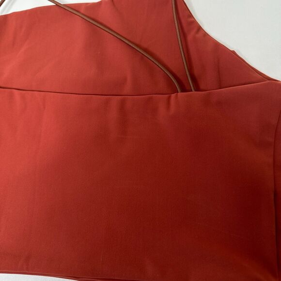 Alix NYC Rust Avon Asymmetrical Neckline One-Shoulder Spaghetti Strap Crop S - Picture 7 of 13